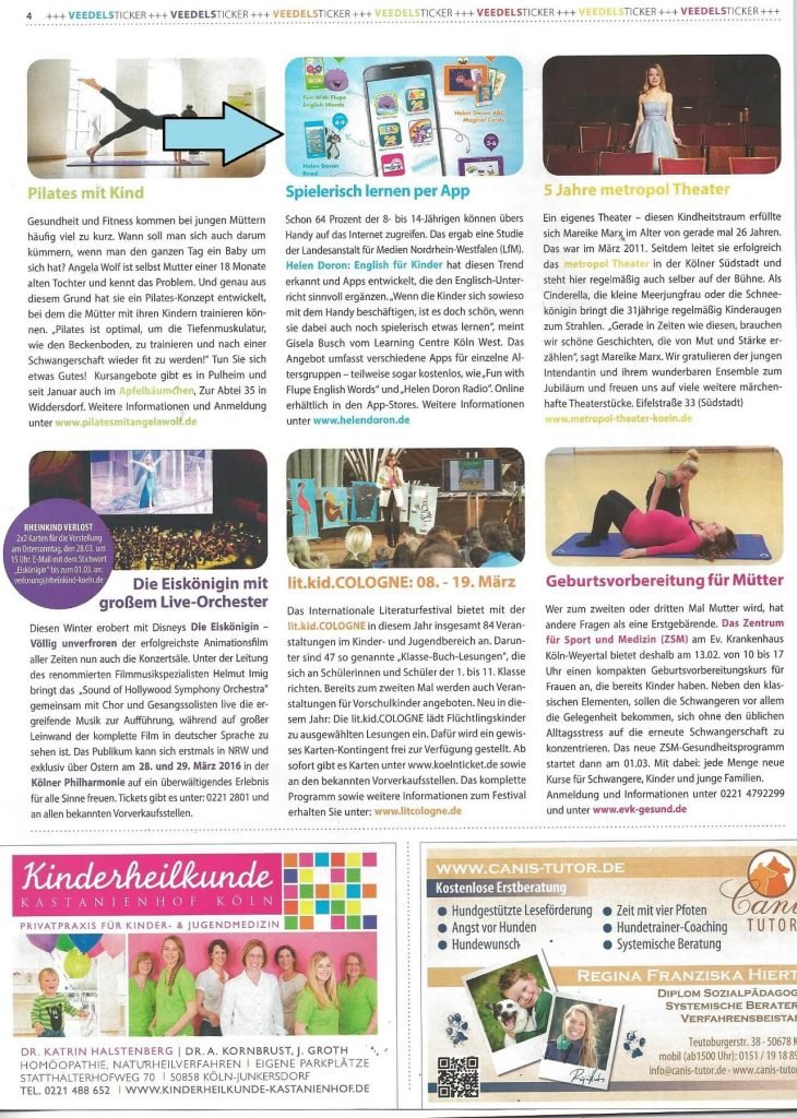 Helen Doron English Germany Promotes Learning Apps